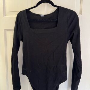 Old Navy Black Ribbed Long Sleeve Bodysuit